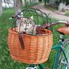 liunian459 Cestino di vimini anteriore per bicicletta, per cani di piccola taglia, per animali domestici, gatti, cani (11,81 x 9,84 pollici)