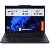 Lenovo - Notebook 14 Pollici ThinkPad T14 Gen 5, Pc Portatile Professionale Windows 11 Pro, Intel Core Ultra 7 155U, RAM 16GB DDR5, 512GB SSD NVMe - Laptop Grafica Intel, Computer Audio Dolby