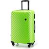 WITTCHEN Valigia Media Trolley Valigia Rigida in ABS Valigia Bagaglio Valigie con 4 Ruote Serratura a combinazione Maniglia telescopica Cube Line Lime