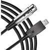 LoongGate Cavo da Microfono USB a XLR - 3 Pin a XLR Femmina per Studio (3m)