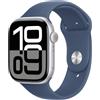 APPLE WATCH SERIES 10 SERIE 10 GPS + CELLULAR 46MM CASSA IN ALLUMINIO COLOR ARGENTO CON DENIM SPORT BAND - S/M