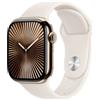 APPLE WATCH SERIES 10 SERIE 10 GPS + CELLULAR 42MM CASSA IN TITANIO COLOR ORO CON GALASSIA SPORT BAND - S/M