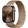 APPLE WATCH SERIES 10 SERIE 10 GPS + CELLULAR 46MM CASSA IN TITANIO COLOR ORO CON LOOP IN MAGLIA MILANESE ORO - S/M