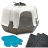 Pet's Market Toilette Gatti Angolare con Filtri di ricambio e Tappetino Lettiera Chiusa Corner Cassetta Igienica Accessoriata con Paletta colore grigio scuro 52X59,5X44,5h cm (Con Filtri e Tappetino)