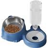 Generic Set di ciotole per cibo per gatti, piatti inclinati, 26 x 16 x 14 cm, in acciaio inox, dispenser automatico per acqua, per gatti, cani, cuccioli e gattini