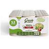 Grazie EcoNatural Grazie Natural, Asciugatutto Monorotolo, 12 Rotoli, Bobina di Carta Assorbente Realizzata con Carta 100% Riciclata Fiberpack, Certificata Ecolabel e FSC Recycled, Made in Italy