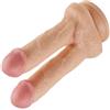 Future of your pleasure Sensual Doppio dildo extra spesso 550 g dildo con ventosa doppio ⌀4 cm sex toy per donne uso solo ed estremo grande anale beige spesso anal FOPS D48
