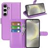 BOCTECH Cover per Samsung Galaxy S24 FE, Custodia a Libro Portafoglio in Pelle PU e Silione Morbido con Porta Carte, Magnetica e Supporto Flip Case Antiurto per Samsung Galaxy S24 FE, Viola