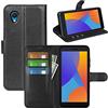 Fertuo Cover per Alcatel 1 2021, Custodia Portafoglio Cover a Libro in Pelle Flip Case con Silicone Bumper, Fibbia Magnetica, Porta Carte, Kickstand, per Alcatel 1 2021, Nero
