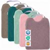 MIMUSELINA Set di 5 Bavaglini Neonato Impermeabili BLW in Spugna | Cotone Premium Oeko-Tex | Set Pappa Svezzamento Neonati | Grandi Bavaglini Asilo con Elastico al Collo | Realizzati a mano Spagna