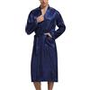 Irdcomps Vestaglia Uomo Raso Accappatoio Vestaglie da Uomo Satin Kimono Manica Lunga con Cintura e Tasca Loungewear e Abbigliamento da Notte per Casa Hotel Spa Blu XL
