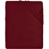 Utopia Bedding Lenzuolo con Angoli Due Piazze Matrimoniale - 200x200cm - Bordeaux - Microfibra di Poliestere Spazzolato - Lenzuolo sotto con Angoli Elasticizzato