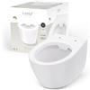 Lenz WC da parete JENO ovale - Igienico, inodore e facile da pulire - Superficie KeepClean super liscia - Facile da montare con Help Fix - Lavastoviglie, bianco, 41030061