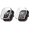 Kobmand 2pcs Custodia compatibile con Xiaomi Redmi Watch 4 Custodia protettiva, TPU Full Cover Pellicola protettiva Custodia protettiva per Xiaomi Redmi Watch 4 (Clear+Silver)