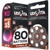 Udivita 80 Batterie Per Apparecchi Acustici Auricolari Udivita Misura 312 PR41 (Marroni) Tecnologia Phono Pulse - 10 Blister da 8 Pile