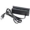 Posunitech MSR100 Lettore di carte a banda magnetica USB, Lettore macchina POS per tessere, programmabili e integrazione con varie Localizzatori GPS, Nero
