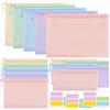 GHLAECM 15 Pezzi Borse di File Mesh A4/A5/A6, Busta Porta Documenti con Cerniera, Buste Plastica Zip, Sacchetto di Zip Impermeabile, Buste a Rete Organizzatrici Documenti con Zip, per Ricevute, Documenti
