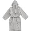 LARA MORADA - Accappatoio Per Uomo - Donna Taglie Forti Calibrato in Puro Cotone al 100%, Tinta Unita, Accappatoio In Morbida Spugna Di Cotone, Con Cappuccio, Unisex, 450gr/m2, Grigio 3XL