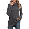Generic Top a Tunica da Donna Dolcevita a Maniche Lunghe con Spacco Laterale Basso Maglioni Leggeri Camicie Domna (Grey, S)