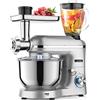 Homlee 5 In 1 Impastatrice Planetaria,1800W-Con Tritacarne,1.5L Per Succhi,Tagliaverure,Set Per Salsicce,con Ciotola 5.5L,Frusta,Gancio Impastare,Mescolatore Robot Da Cucina Multifunzione