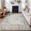 GENIMO - Tappeto Vintage 160x230cm - Antiscivolo, Facile da Pulire, Con Pelo Corto - Per Soggiorno, Camera da Letto - Beige Grigio