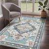 GENIMO - Tappeto Vintage 120x170cm - Antiscivolo, Lavabile, Con Pelo Corto - Per Soggiorno, Camera da Letto, Cucina - Blu-verde