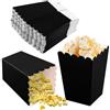 Catime 50 Pezzi Contenitori di Popcorn,3 Colori Scatole di Popcorn,Piccolo Sacchetti Carta per Popcorn,Cestino di Carta per Popcorn,Porta Pop Corn in Cartone per Festa Cinema Matrimoni Compleanno (Nero)