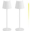 K-Bright 2 pezzi Lampada LED Dimmerabile da tavolo in alluminio Bianco