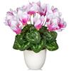 Oairse Fiori artificiali, piccoli ciclamini artificiali, persico, fiori artificiali in vaso, come veri ortensie, fiori di seta per decorazioni di nozze, decorazione da tavolo, soggiorno, camera da letto,