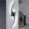 Goeco Applique da Parete Interno, 27W 3000LM Lampada LED da Parete Lungo Design Curvo in Alluminio, Moderne Luce a Parete Luce Bianca Fredda 6500K per Camera da letto Soggiorno Scala Cucina, Nero 80 CM