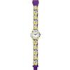 HIP HOP Orologio DONNA LOGOMANIA quadrante MONO-COLORE BIANCO movimento SOLO TEMPO - 3H QUARZO e CINTURINO SILICONE CON TESSUTO MULTICOLORE HWU1148