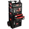 botle Set cassetta degli attrezzi su ruote, doppio cassetto, organizer per cassetta degli attrezzi, scatola con manico H 139 cm, set modulare, garage officina PRO