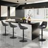 Zouron Set di 4 sgabelli da bar vintage, sgabello da bar (stile industriale), girevole a 360°, sgabello da bar regolabile in altezza, sedia da cucina, seduta grande (54,5 * 50,5 cm), nero