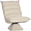 HOMCOM Poltrona Relax in Tessuto Imbottita Girevole a 360°, Poltrona Reclinabile a 3 Livelli per TV, Giochi, Lettura, Yoga e Ufficio, 62x70x95cm, Beige