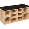 TecTake® Scarpiera Ingresso, Portascarpe con Cuscino, Scarpiera Legno, Panca Scarpiera, Mobile Ingresso, Contenitore Scarpe, Armadio Scarpe, Scarpiera Salvaspazio, 103,5x48x30 cmi - Rovere/Nero