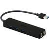 I-Tec USB 3,0 Slim HUB 3 Port + adattatore Gigabit Ethernet, USB 3,0 su RJ-45, 10/100/1000 Mbps, 3 x USB 3,0 Port, per Notebook e Ultrabook e Tablet PC, Windows Mac Linux Android