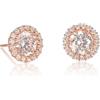 Diamond Treats Orecchini a perno in argento sterling 925 con zirconi cubici bianchi, blu, verde e rosso, orecchini rotondi in argento massiccio da donna, Argento sterling, YHE02710/2088SW