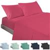 ECOMMERC3 | Set di lenzuola 3 pezzi, per letto da 105, 100% Made in Spain, set di lenzuola con lenzuolo con angoli, sopra e 1 federa per cuscino, colore ciliegio, lenzuolo extra morbido e leggero