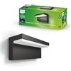 Philips Bustan Applique LED, Lampada da Esterno, 9 W, 1.000 lm, Luce Bianca Fredda 4.000 K, Resistente a Intemperie IP44, Intensità Regolabile, LED Integrato, Alluminio, Grigio Antracite