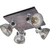 Eglo lampada da soffitto Barnstaple, plafoniera vintage a quattro punti