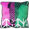 DRW Cuscino quadrato a faccia in velluto poliestere con Zebra e cerniera 45x45cm