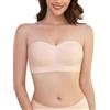 Lonya Reggiseno Senza Spalline Donna Reggiseni Senza Ferretto Imbottito Senza Cuciture Invisibile Comodo Multifunzione Bralette Beige Chiaro,L