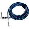 Rayzm Cavo Jack 1/4" da 3 Metri Noiseless per Chitarra/Basso, Connettore Maschio Mono e Cavo Avvolto in Tessuto