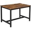 VASAGLE Tavolo da pranzo per 4 persone, cucina, 120 x 75 x 75 cm, telaio in metallo resistente, stile industriale, per soggiorno, sala da pranzo, marrone rustico-nero KDT75X