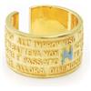 Argenteria MB Anello a Fascia in Argento Sterling 925 Placcato Oro con Scritta in Rilievo Coro dei Tifosi del Napoli Un Giorno All'Improvviso Mi Innamorai di Te... Oro