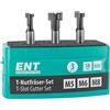ENT 09003 Set da 3 pz. Frese per scanalature a T M5, M6, M8, codolo (S) 8 mm, in metallo duro, profili per scanalature a T per viti esagonali con filettatura metrica, frese legno