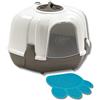 Pet's Market Toilette Gatti Angolare con Tappetino Lettiera Chiusa Corner Cassetta Igienica Accessoriata con Paletta colore grigio scuro 52X59,5X44,5h cm (Con Tappetino)