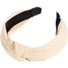 Blausky 1 cerchietto per capelli da donna, nodo annodato, vintage, in tessuto retrò, antiscivolo, alla moda, per donne, beige