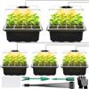 ZLPBAO Mini Serra Germinazione, Confezione da 5 vassoi per semi con luce di coltivazione per serre e giardini,Mini Serra per Piantine Semina Germinazione di Piante in Crescita