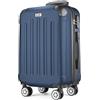POSH Valigia rigida con ruote trolley bagaglio a mano, grande, media, piccola in ABS, Set di valigie leggere da 3 pezzi nelle misure M-L-XL (blu navy, XL)